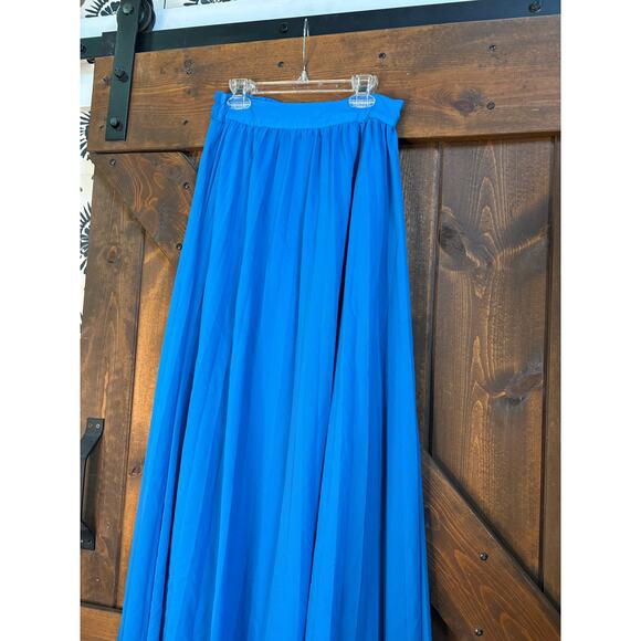 Ebossy womens small blue flowy maxi skirt - Picture 3 of 5